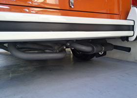 VW タイプ２ レイトバス ウエストファリア : トルクアップを狙った排気管の延長（溶接） 11
