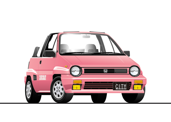 Pink CABRIOLET with colored bumper