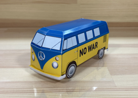 VolksWagen Type II Early BUS for PEACE Diagonally in front / VW タイプ2 アーリー ピース バス 斜め前