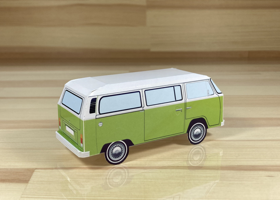 VolksWagen Type II Late Late BUS Sage Green & White front / VW タイプ2 レイトレイト バス セージ グリーン & ホワイト バック