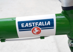 EASTFALIA Sticker on my bycycle / イーストファリアステッカーを自転車フレームへ 2