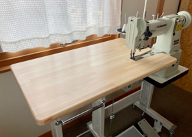 I added wood table to Industrial comprehensive feed arm sewing machine / 総合送りミシン 'TK-8B' 工業用総合送り腕ミシンにウッドテーブルを取り付けて平ミシン化 process 14